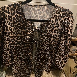 Chic Leopard Print Women's Blouse